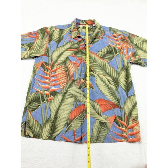 Vintage Tommy Bahama Button down Shirt Mens Large Silk Hawaiian signature print - Picture 5 of 16